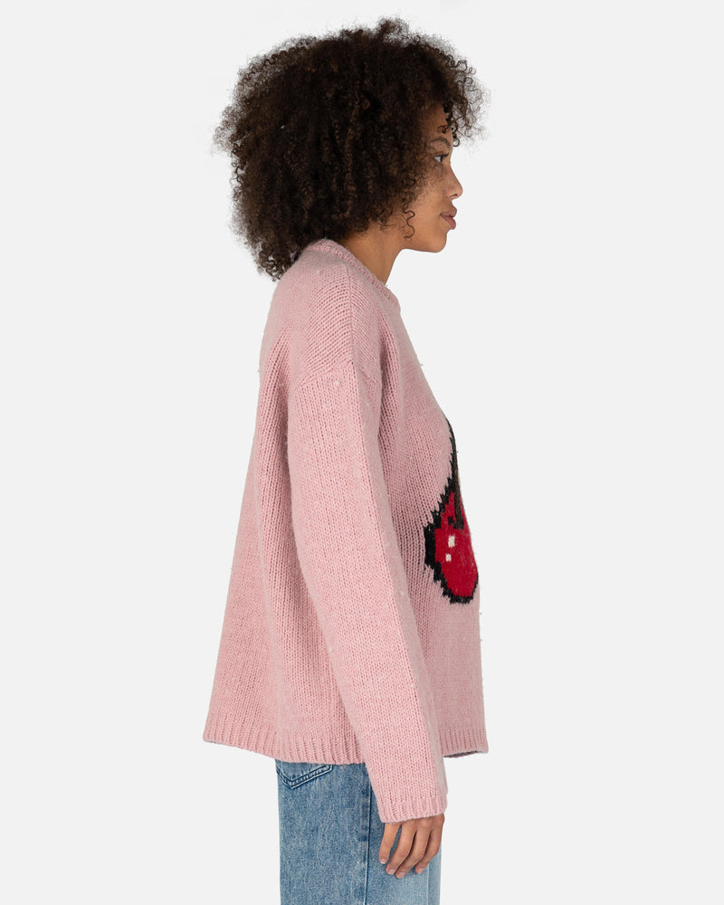 Our Legacy Women Sweaters Sonar Roundneck in Candyfloss Cherry Acrylic