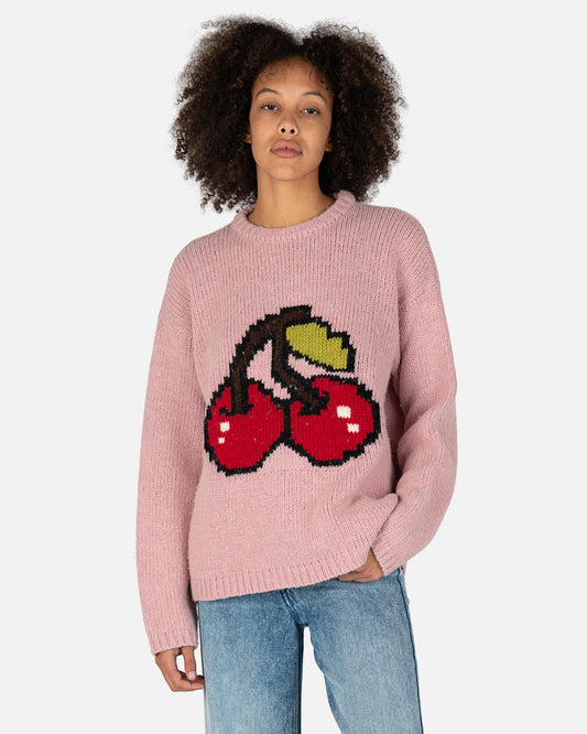 Our Legacy Women Sweaters Sonar Roundneck in Candyfloss Cherry Acrylic