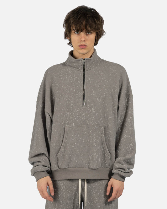 John Elliott Men's Sweatshirts Spec Wool Zip Pullover in Moss Grey