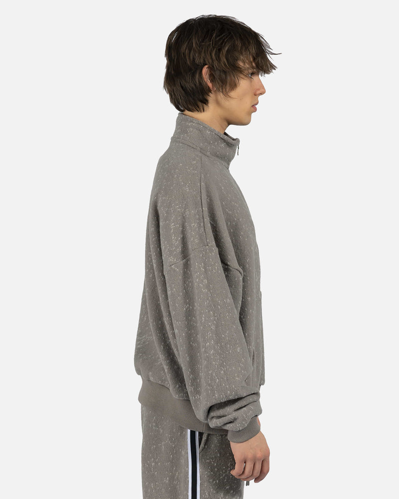 John Elliott Men's Sweatshirts Spec Wool Zip Pullover in Moss Grey