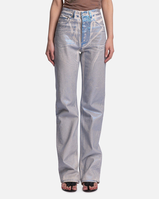 Our Legacy Women Pants Spiral Cut in Blue Foil Denim