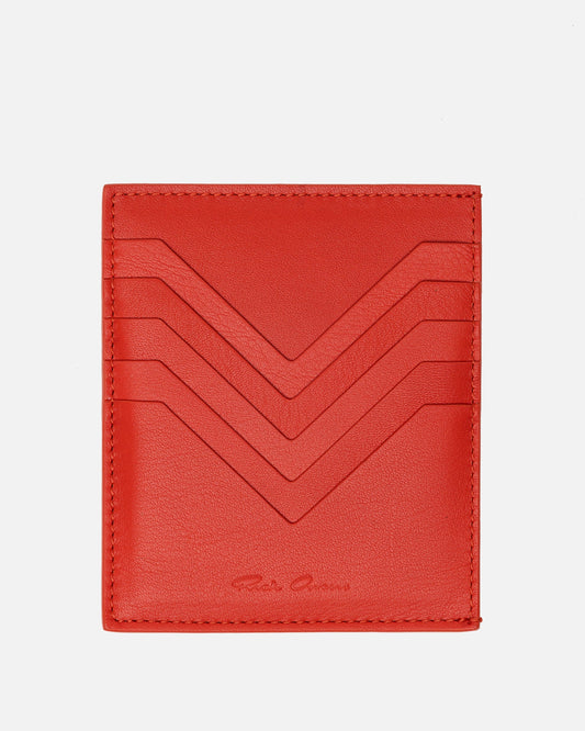 Rick Owens Leather Goods Square Credit Card Holder in Orange