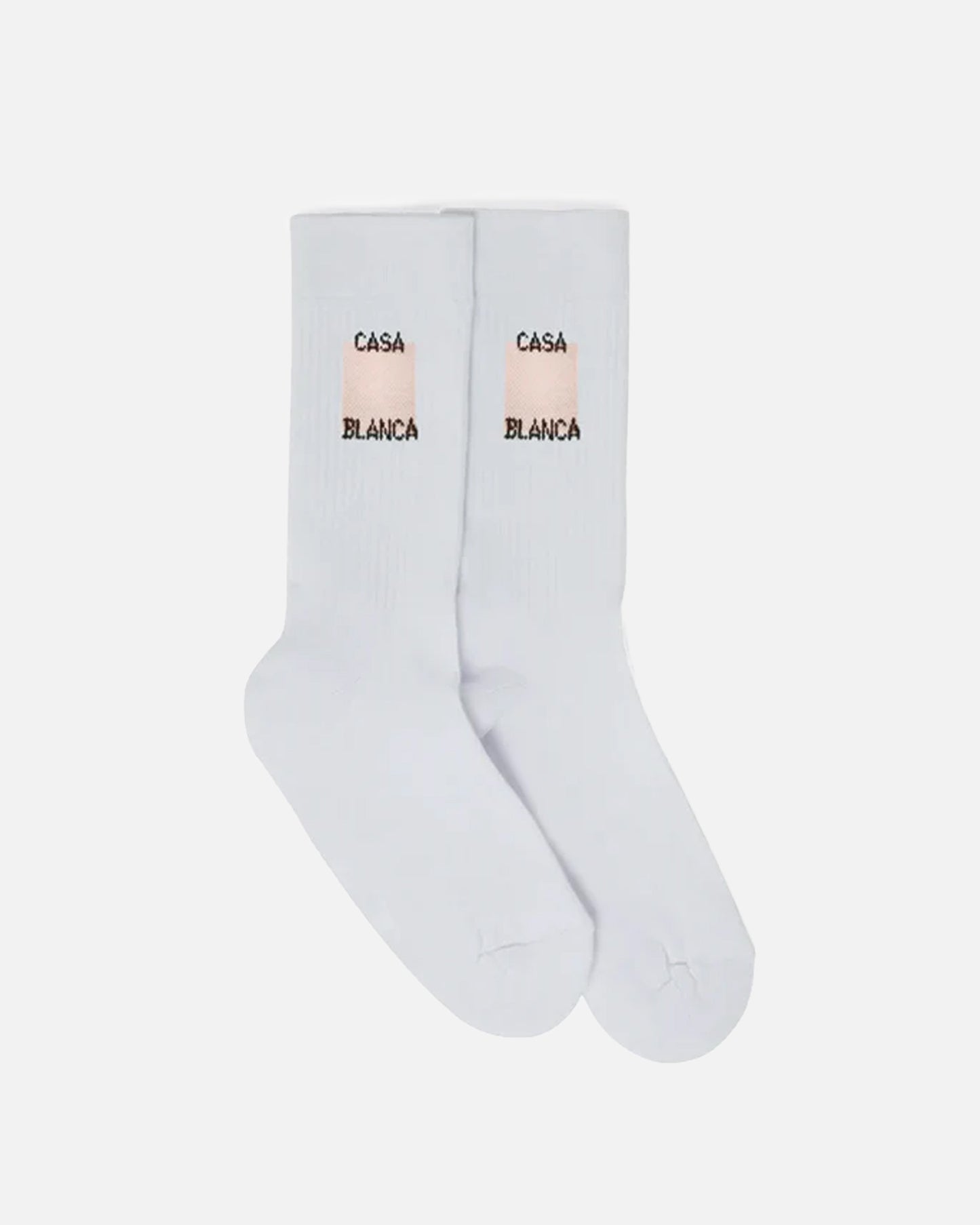 Casablanca Men's Socks Square Logo Ribbed Sport Sock in Orange