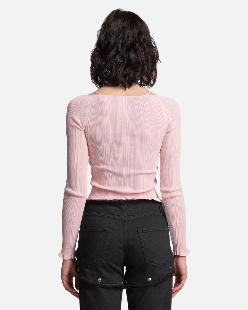 Blumarine Women Tops Squared Neckline Sweater in Rosa