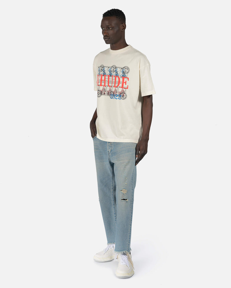 Rhude Men's T-Shirts Stamp T-Shirt in Vintage White