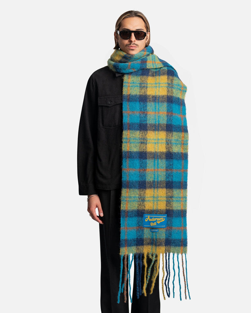 Andersson Bell Scarves Stola Big Check Scarf in Blue