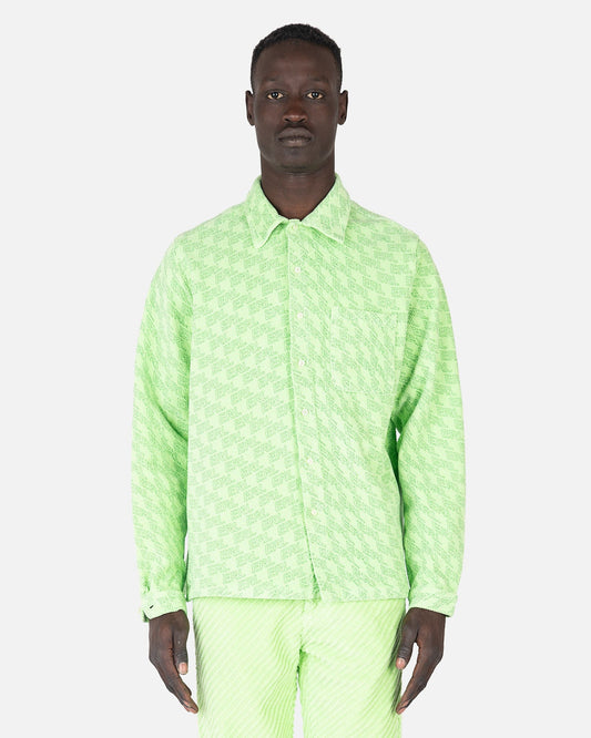 ERL Men's Shirts Straight Hem Shirt in Green