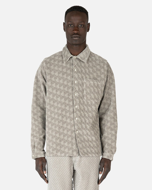 ERL Men's Shirts Straight Hem Shirt in Grey