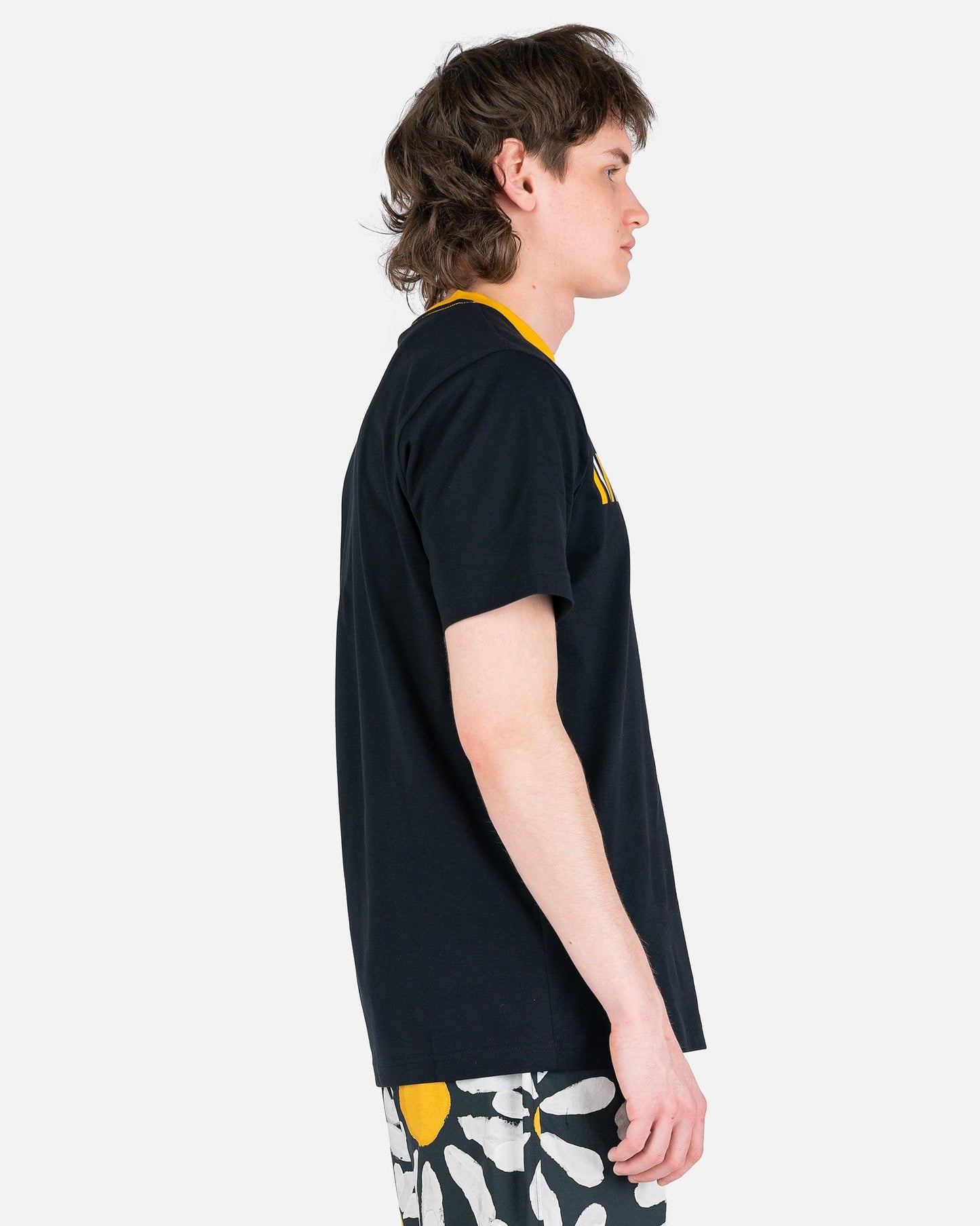 Marni Men's T-Shirts Stripe Logo Organic T-Shirt in Gold