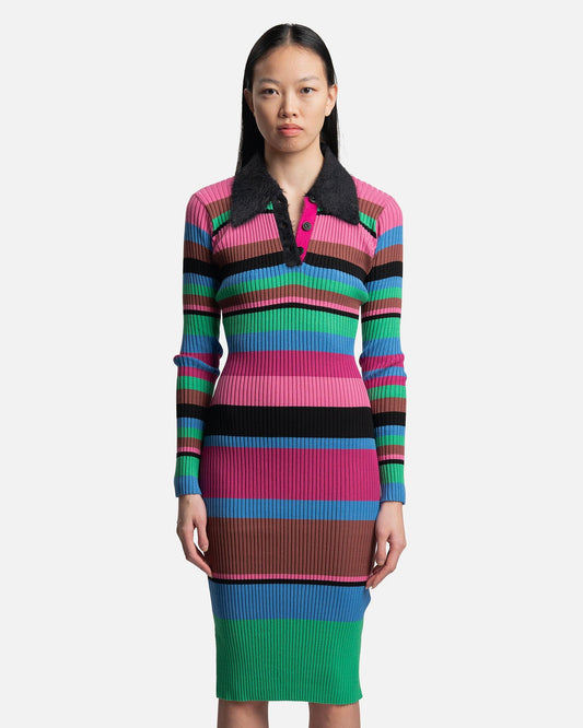 Andersson Bell Women Dresses Stripe Polo Knit Dress in Pink