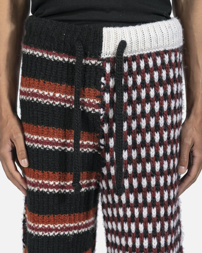 Marni Men's Pants Striped Crochet Trousers in Red