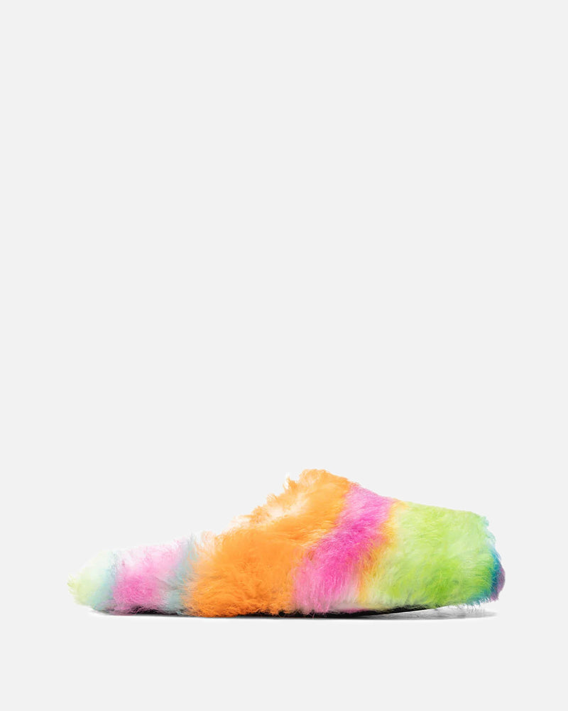 Marni Men's Shoes Striped Shearling Sabots in Multicolor