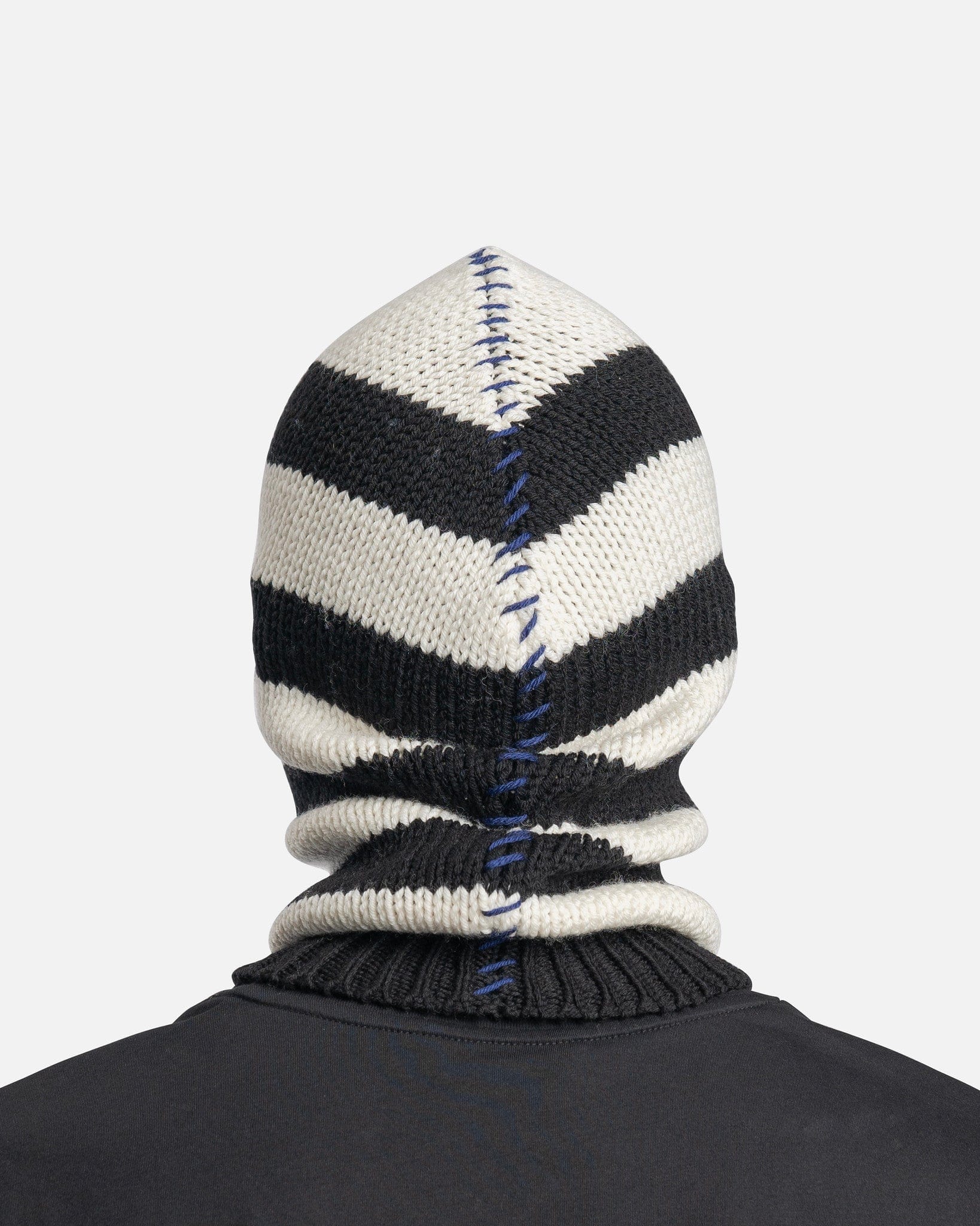 Marni Striped Wool Cable Knit Balaclava in Alkekengi