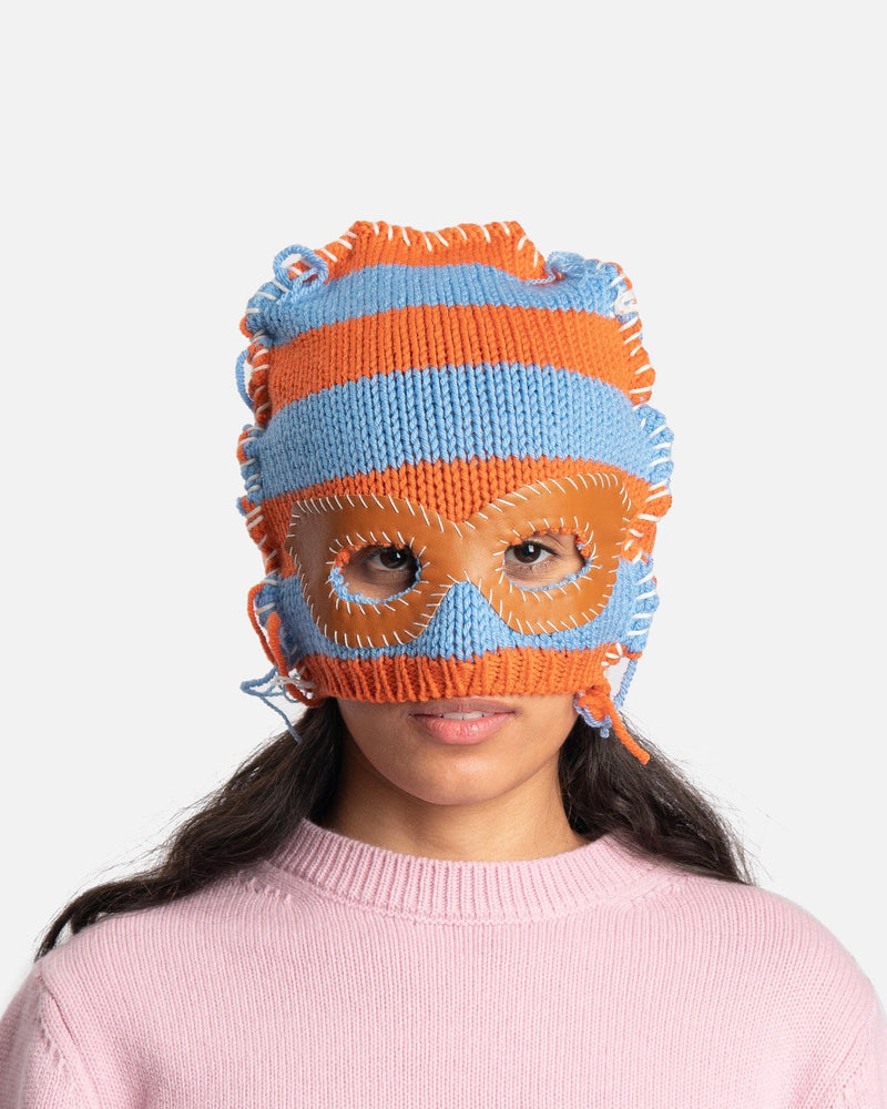 Marni Striped Wool Cable Knit Balaclava in Alkekengi