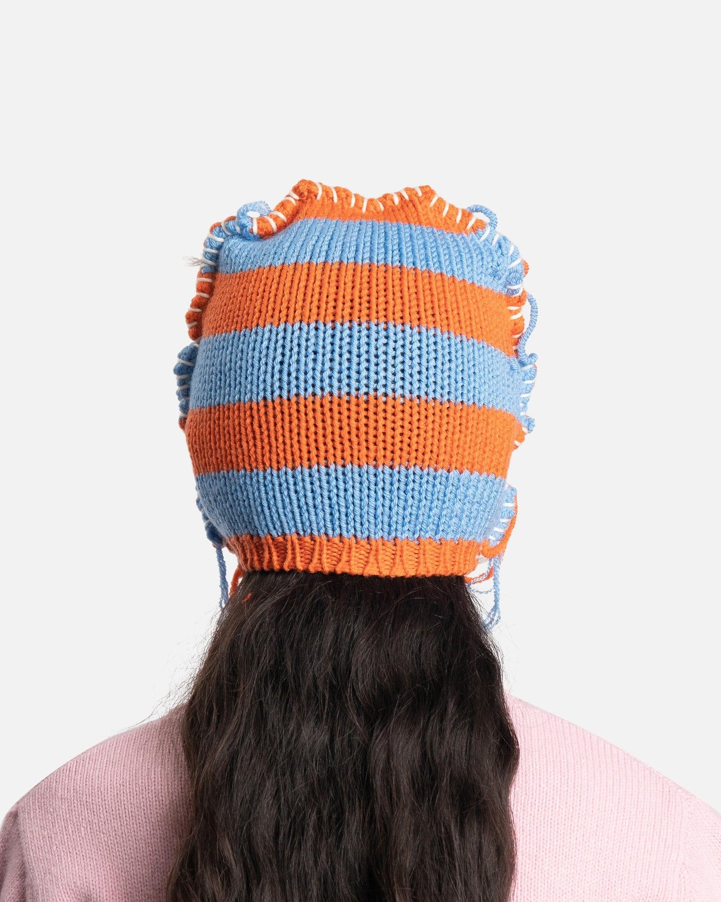 Marni Striped Wool Cable Knit Balaclava in Alkekengi