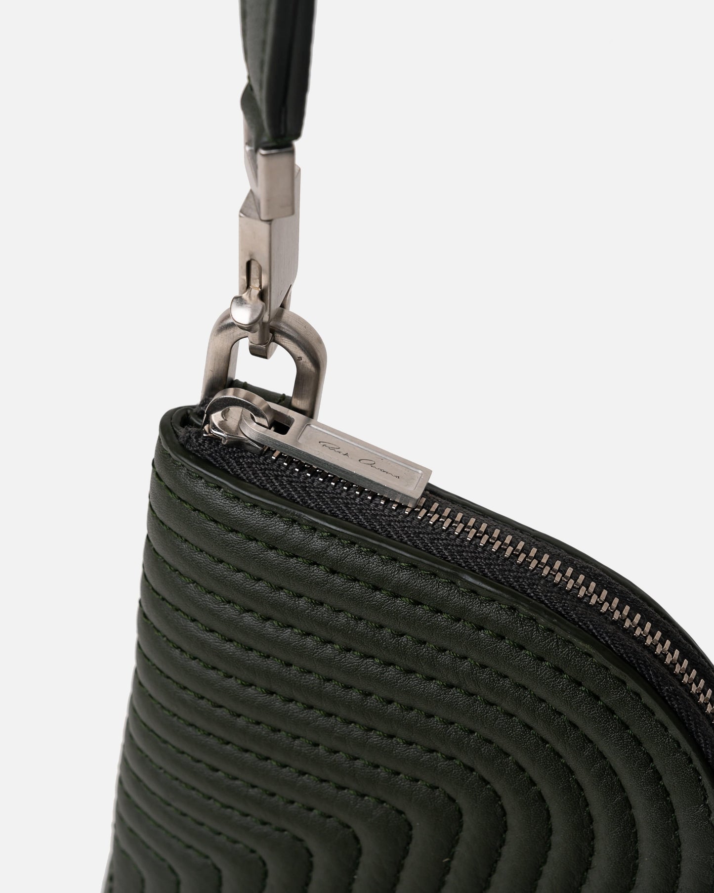 Rick Owens Leather Goods Strobe Neck Wallet in Khaki