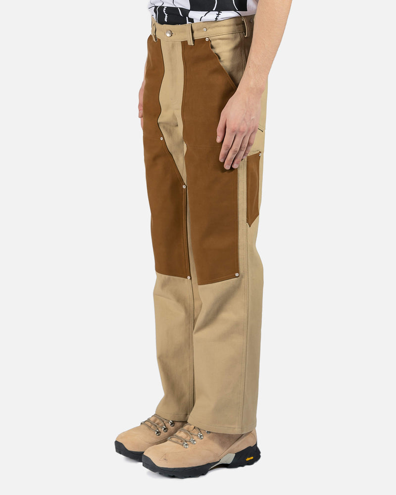 Andersson Bell Suede Patch Wide Leg Pants in Brown