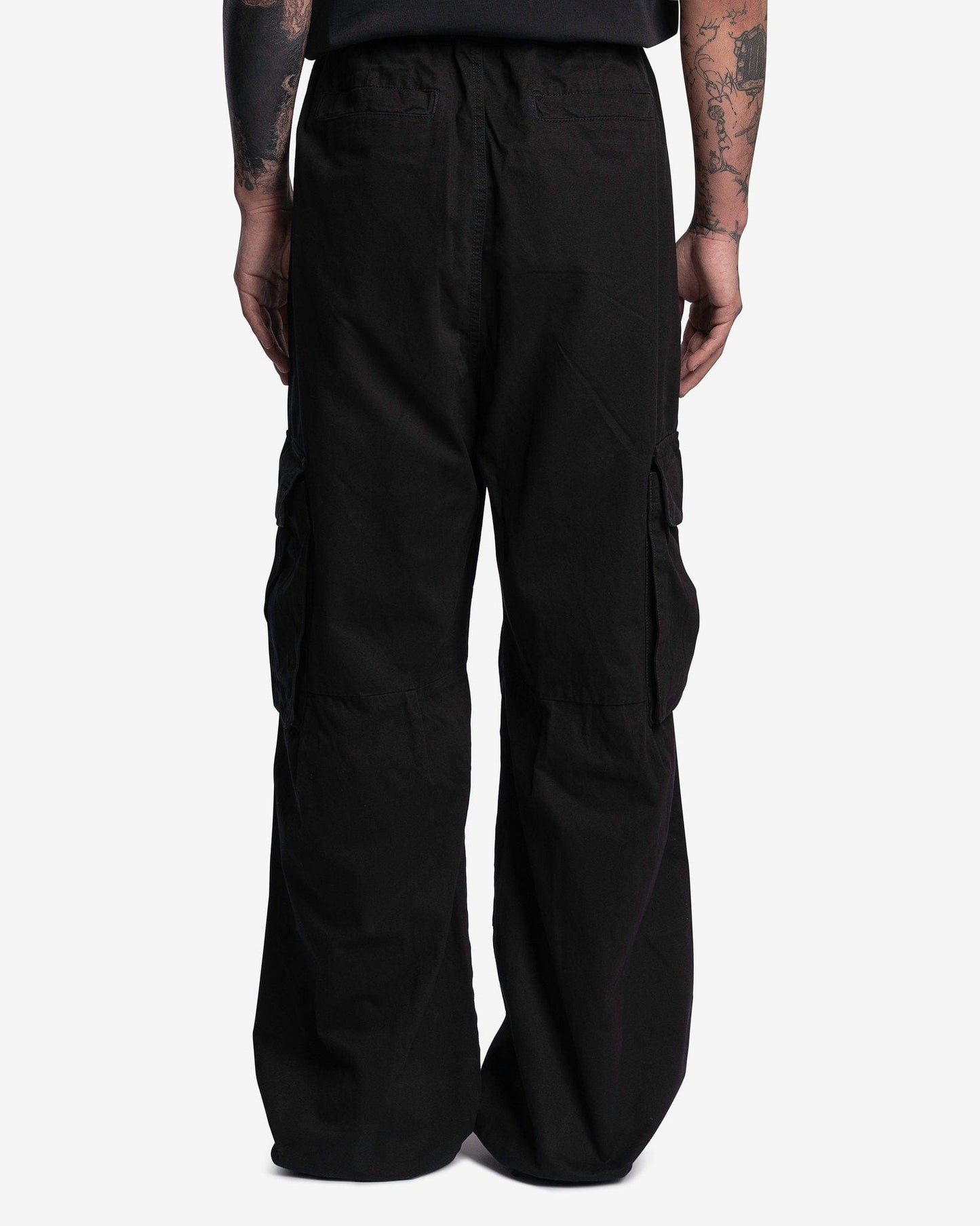 Willy Chavarria Men's Pants Summer Cargo in Solid Black