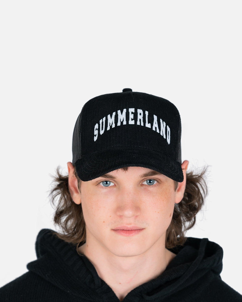 Nahmias Men's Hats Summerland Corduroy Trucker Hat in Black
