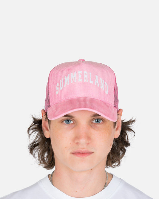 NAHMIAS Men's Hats Summerland Corduroy Trucker Hat in Pink