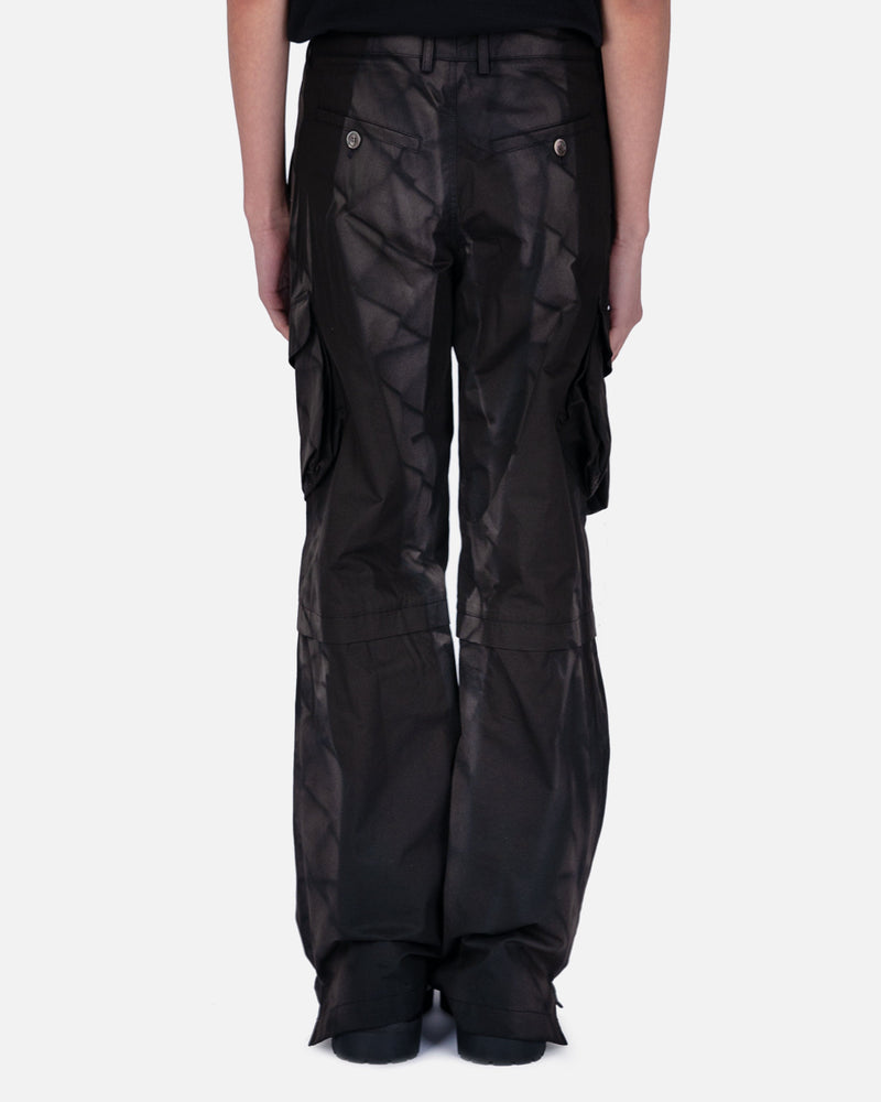 JiyongKim Men's Pants Sun-Bleached 3D Pocket Layered Trousers in Black