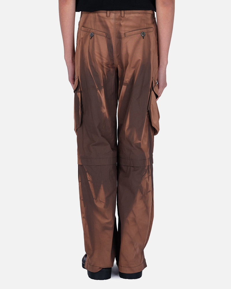 JiyongKim Men's Pants Sun-Bleached 3D Pocket Layered Trousers in Brown