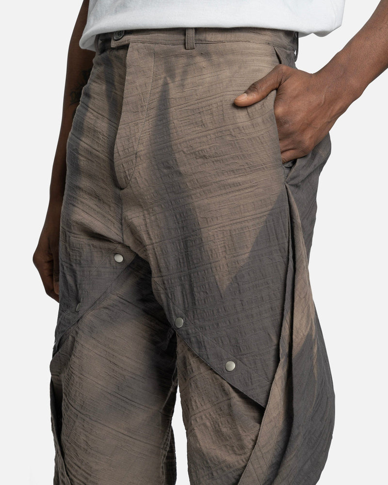 JiyongKim Men's Pants Sun-Bleached Draped Half Trousers in Grey
