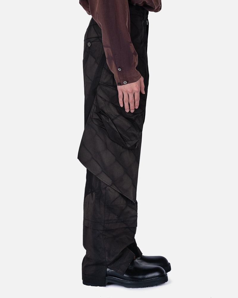 JiyongKim Men's Pants Sun-Bleached Multi Pocket Trousers in Black