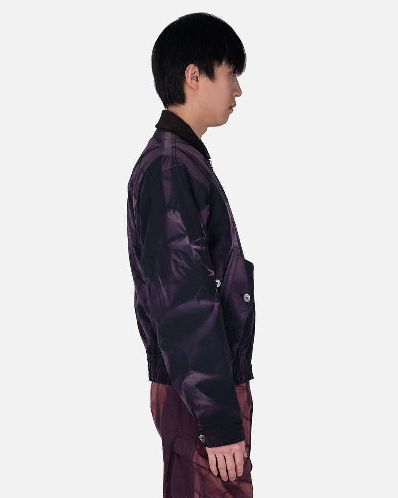 JiyongKim Men's Jackets Sun-Bleached Nylon Bomber Jacket in Black