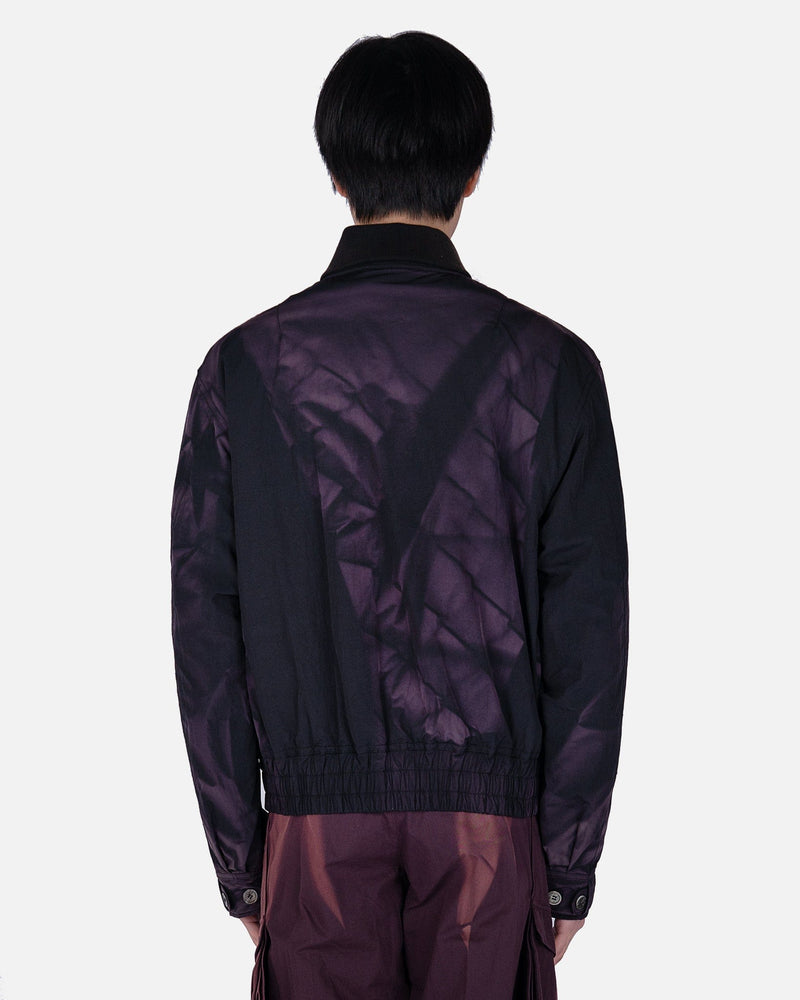JiyongKim Men's Jackets Sun-Bleached Nylon Bomber Jacket in Black