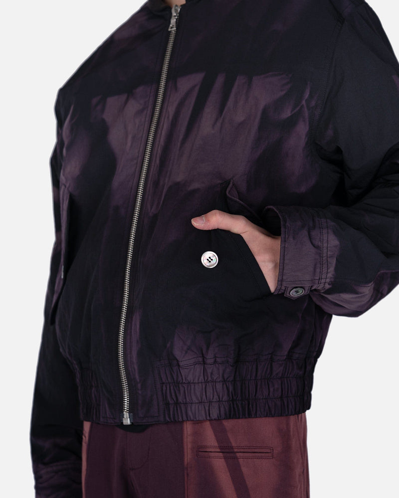 JiyongKim Men's Jackets Sun-Bleached Nylon Bomber Jacket in Black