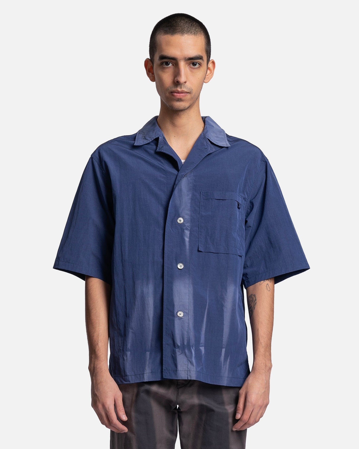 Sun-Bleached Tailored Collar Shirt in Blue – SVRN
