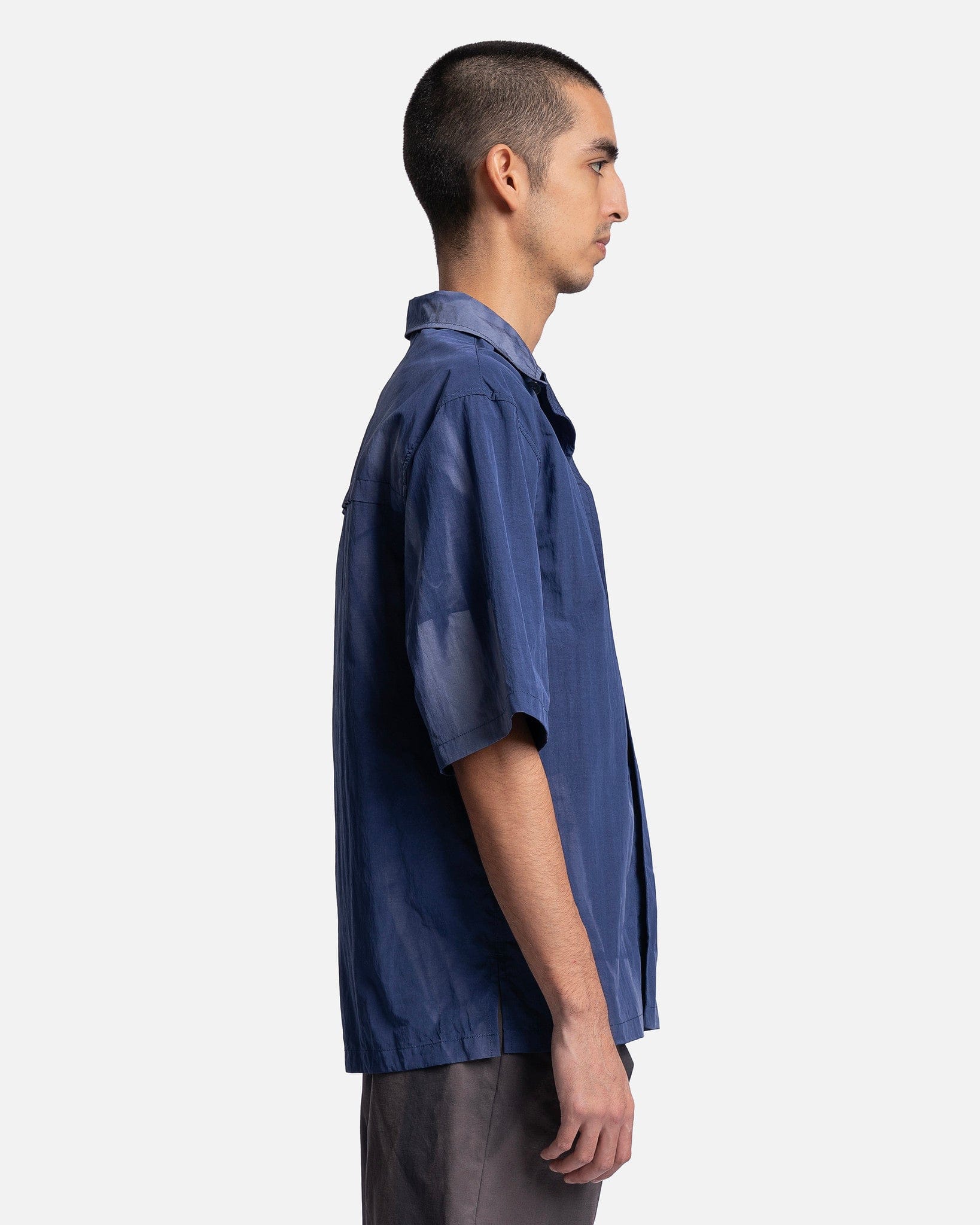 JiyongKim Men's Shirts Sun-Bleached Tailored Collar Shirt in Blue