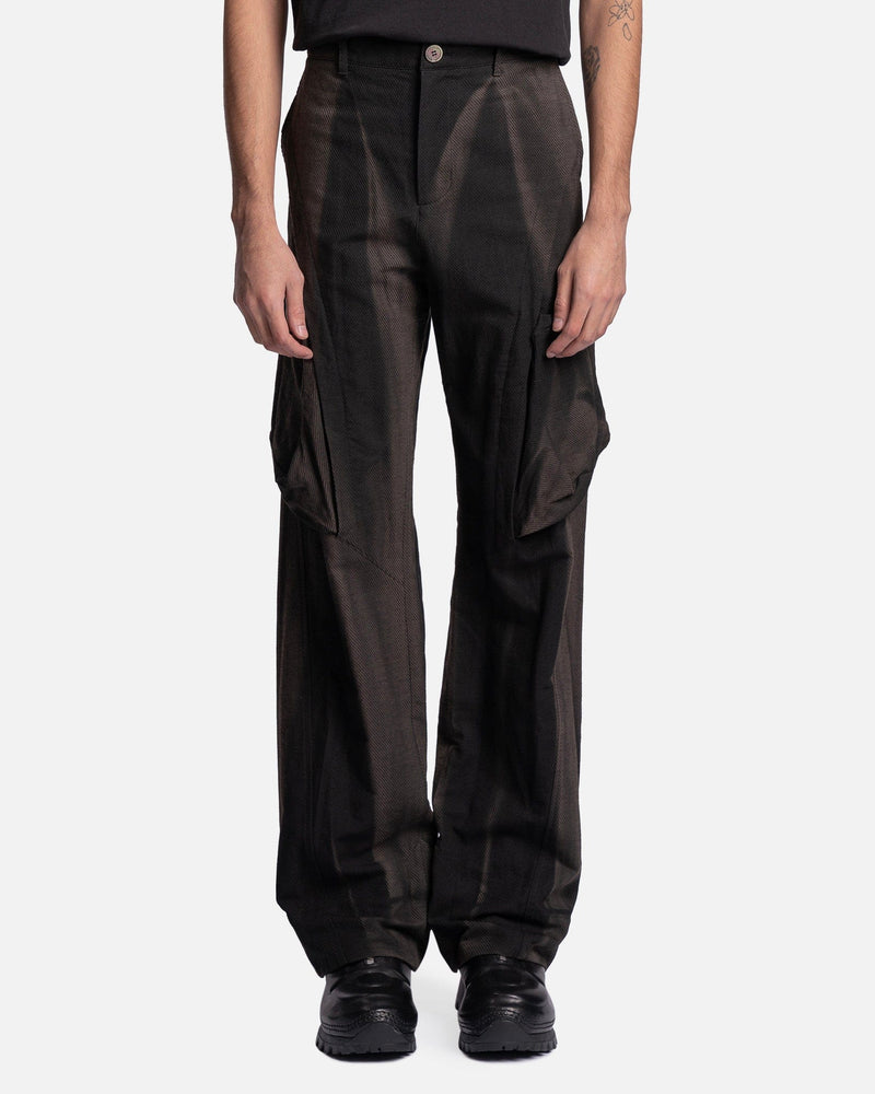 Sun-Bleached Twisted Trousers in Black