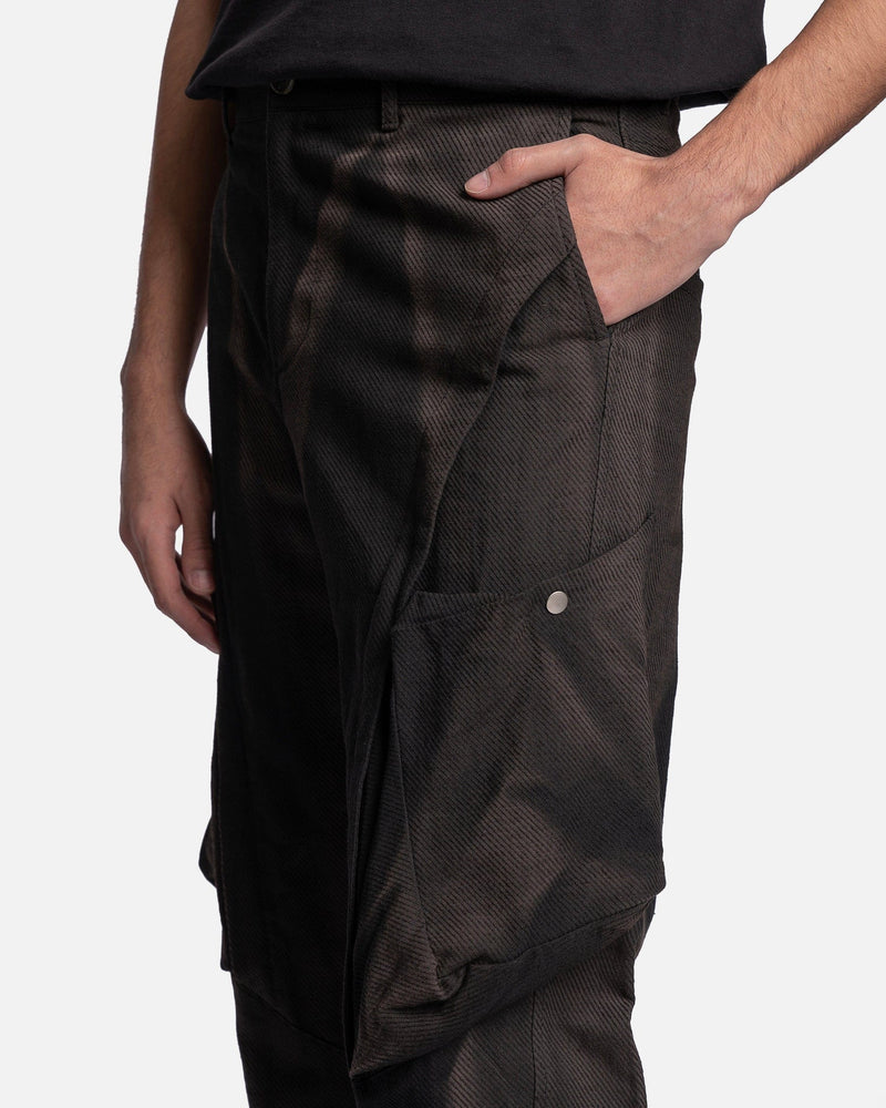 JiyongKim Men's Pants Sun-Bleached Twisted Trousers in Black