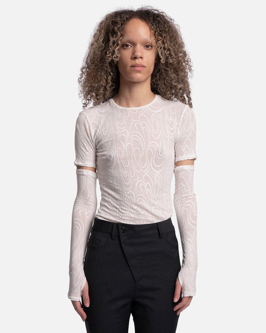 Our Legacy Women Tops Super Slim Cut Sleeve in White Psychedelic Sport Jersey