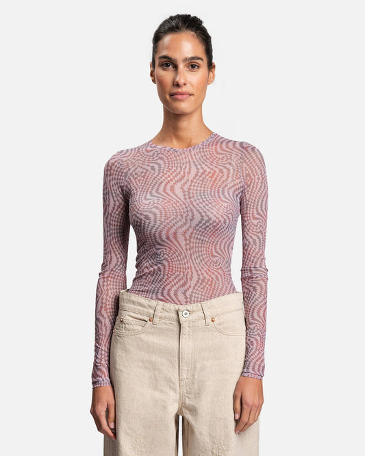 Our Legacy Women Tops Super Slim Jersey Longsleeve in Hypnosis Tartan Print