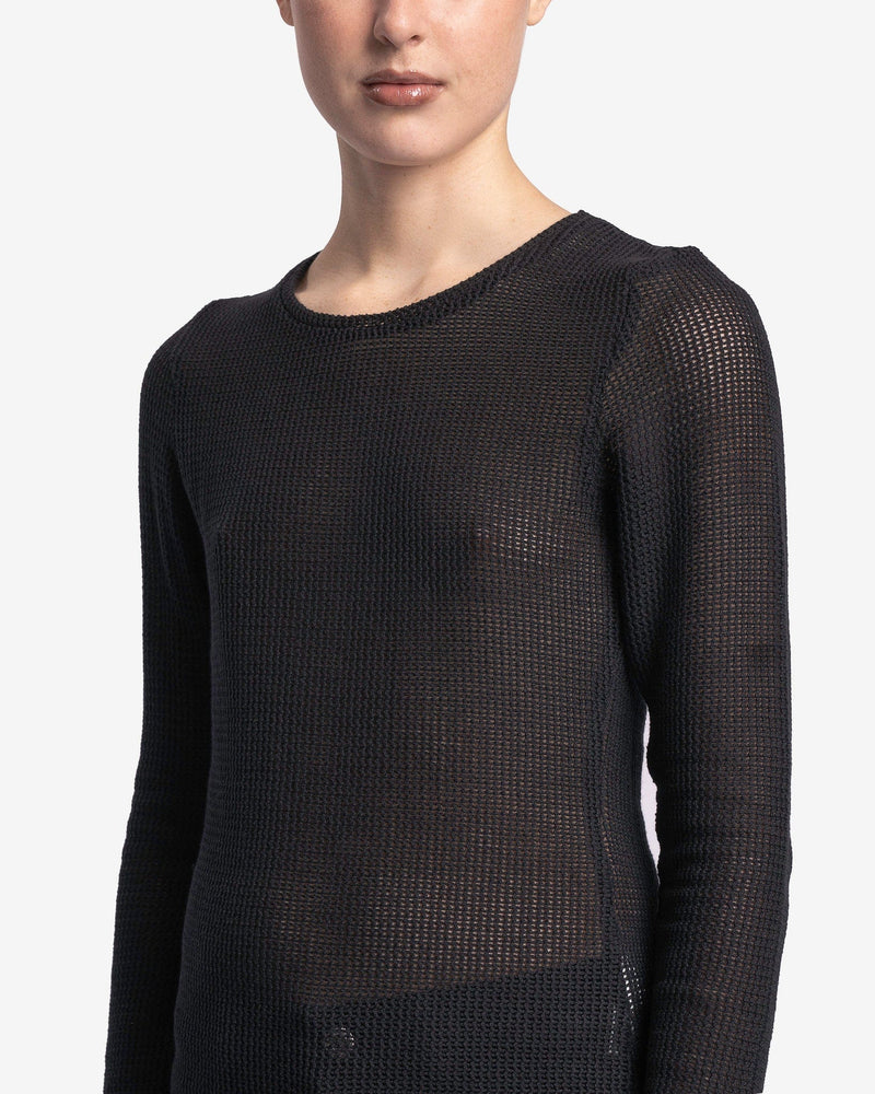 Our Legacy Women Tops Super Slim Long Sleeve in Black Rustic Mesh