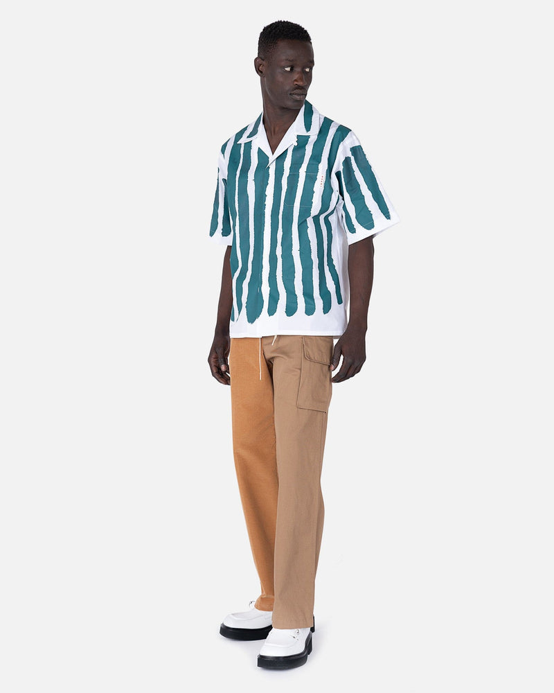 Marni Men's Shirts SVRN Exclusive Watercolor Stripe Shirt in Emerald