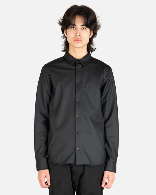 KANGHYUK Men's Shirts Synthetic Leather Shirt in Black
