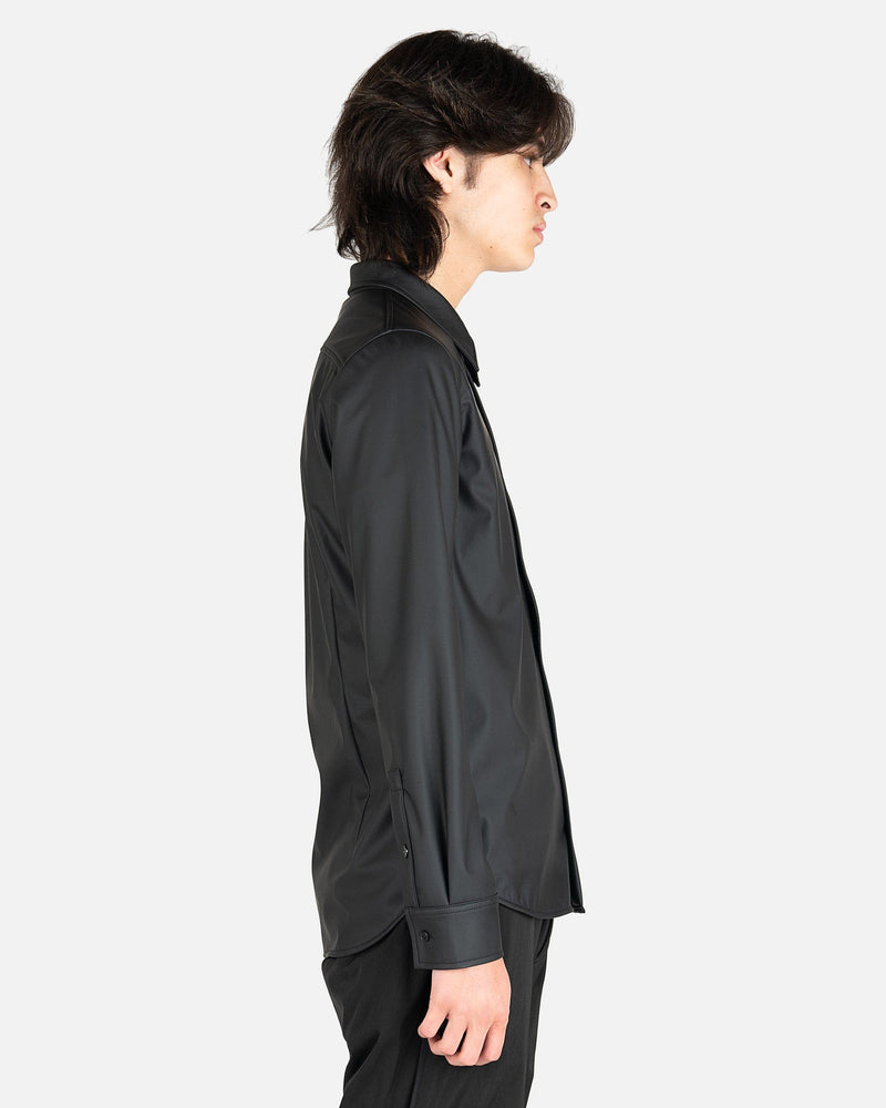 KANGHYUK Men's Shirts Synthetic Leather Shirt in Black
