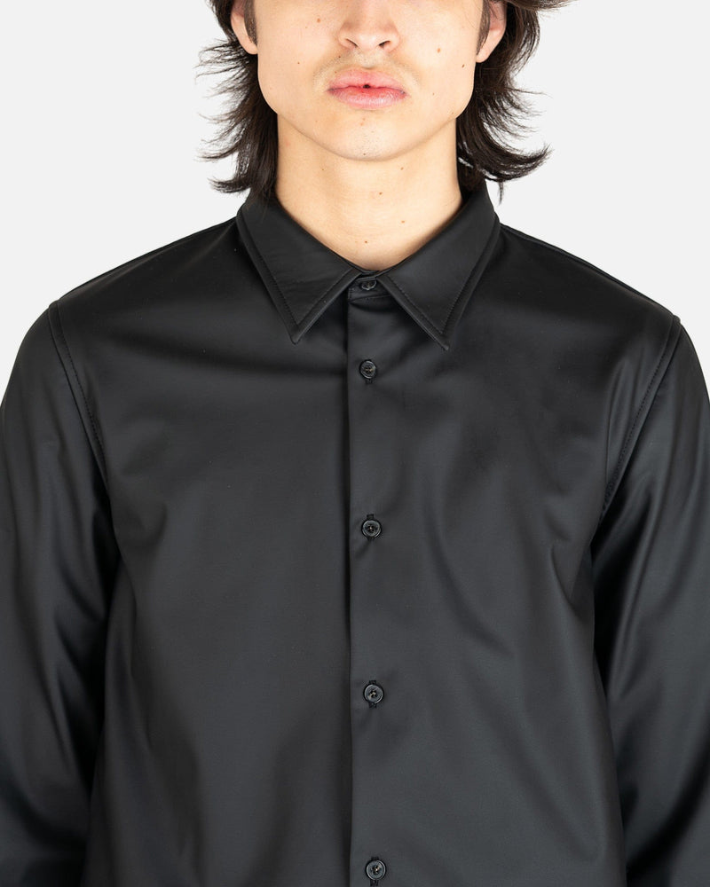 KANGHYUK Men's Shirts Synthetic Leather Shirt in Black