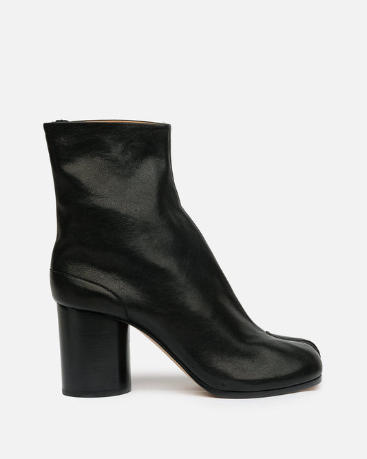 Maison Margiela Women Boots Tabi Leather Ankle Boots in Black