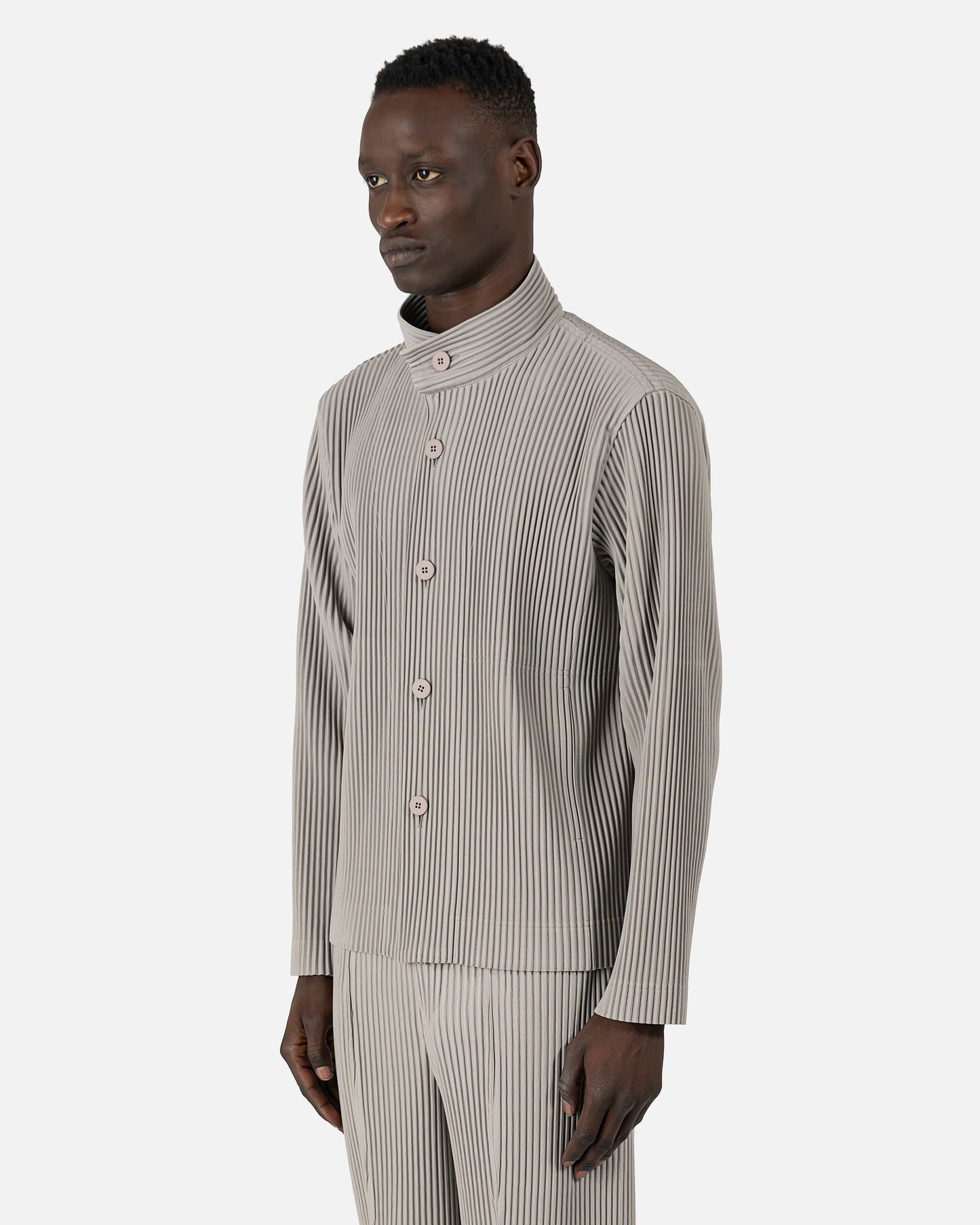 Homme Plissé Issey Miyake Men's Jackets Tailored Pleats 1 Jacket in Silver Grey