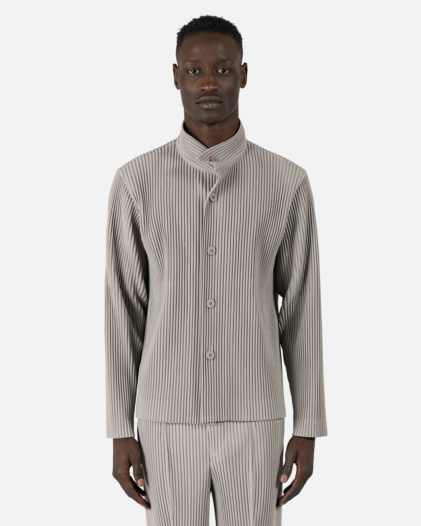 Homme Plissé Issey Miyake Men's Jackets Tailored Pleats 1 Jacket in Silver Grey