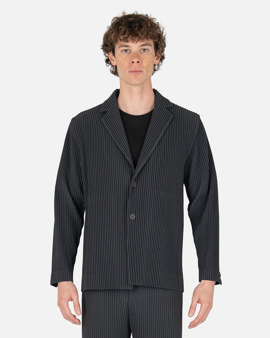 Homme Plissé Issey Miyake Men's Jackets Tailored Pleats Jacket in Grey