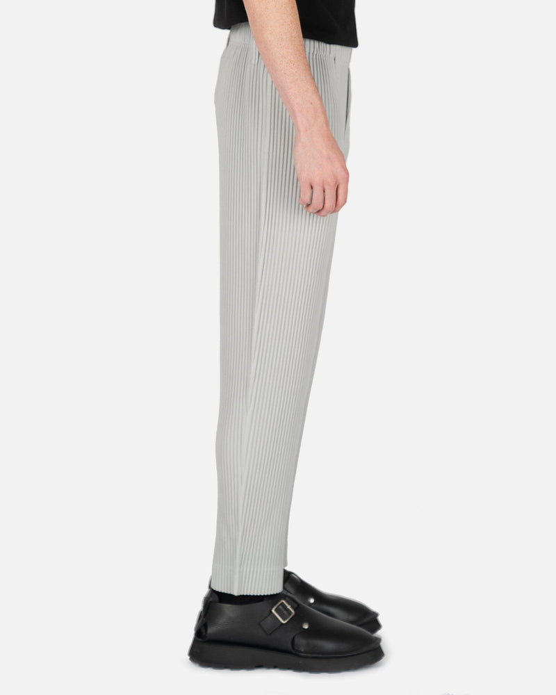 Homme Plissé Issey Miyake Men's Pants Tailored Straight Pleated Trousers in Grey