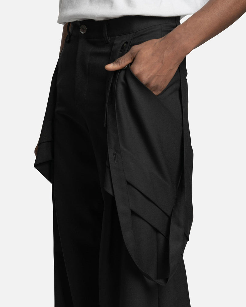 JiyongKim Men's Pants Tailored Wide Trousers in Black
