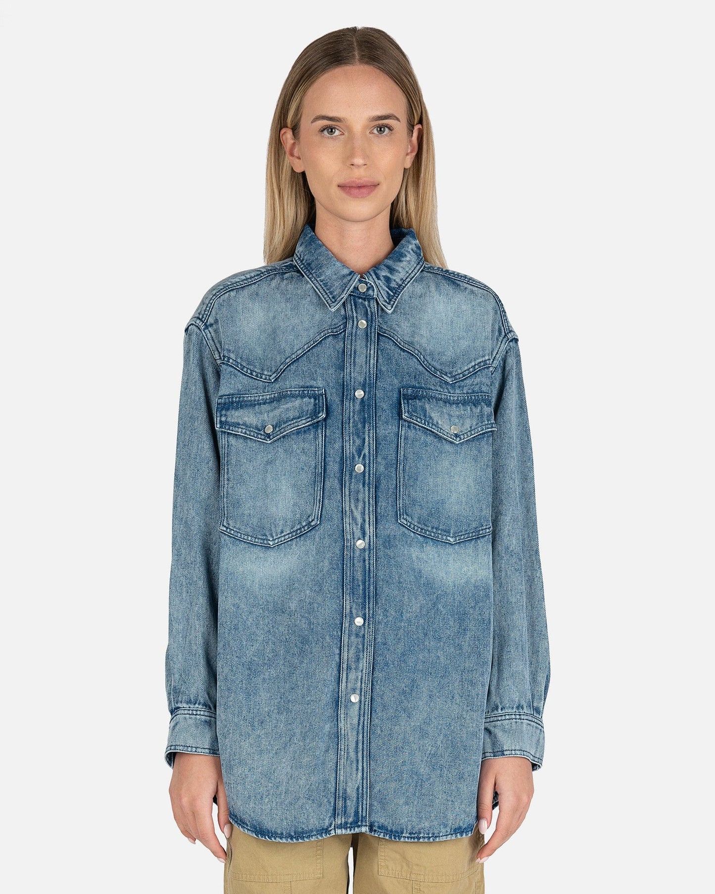 Isabel Marant Etoile Women Tops Taniami Button Down Shirt in Light Blue