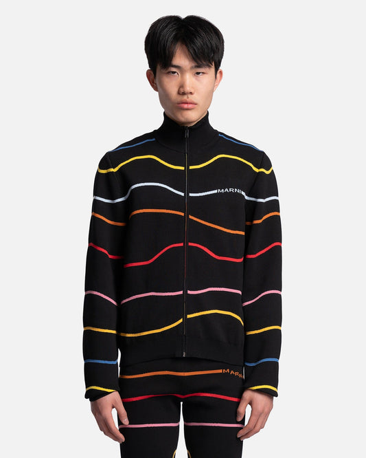 Marni Men's Sweater Techno Cotton Rainbow Cardigan in Multi